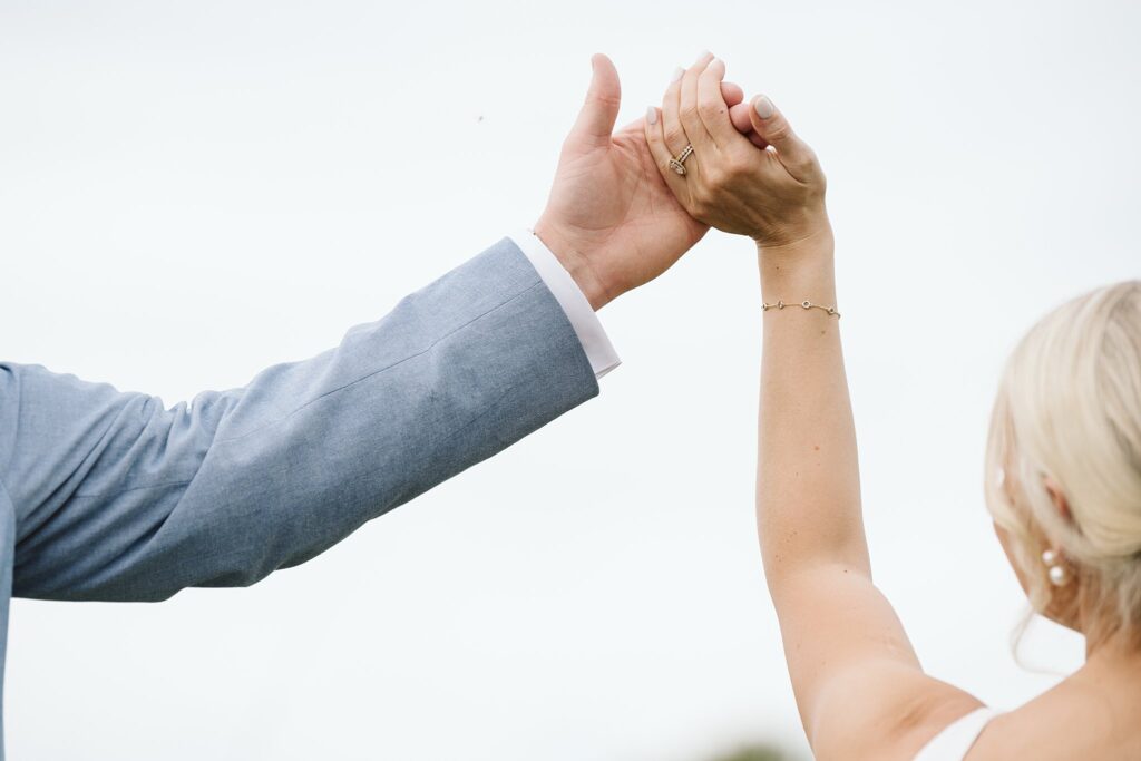 wedding couple's hands