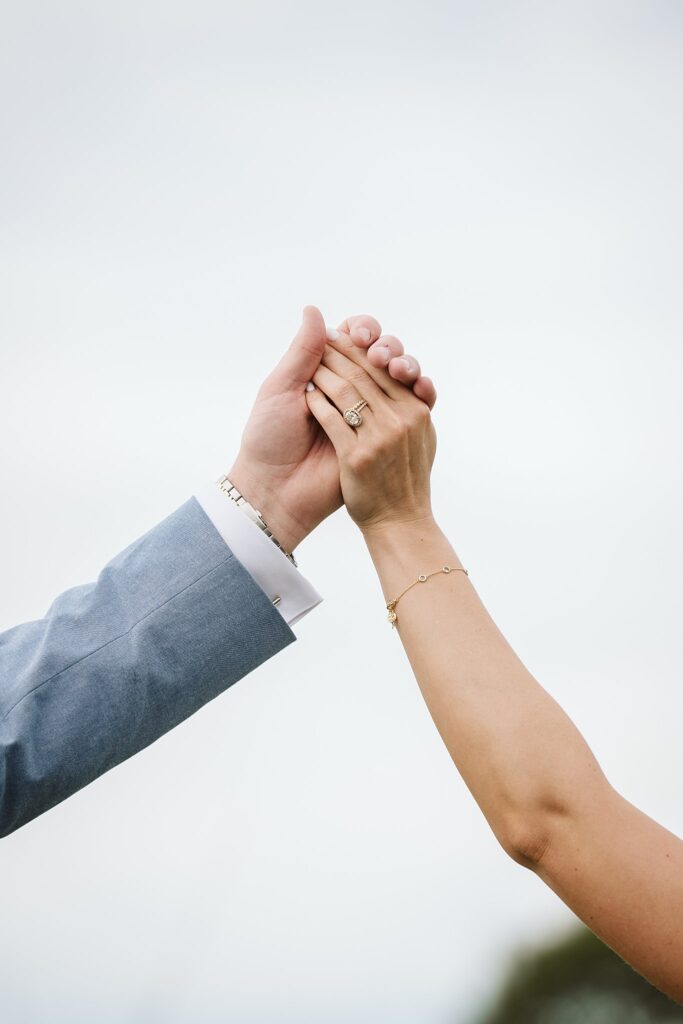 wedding couple's hands