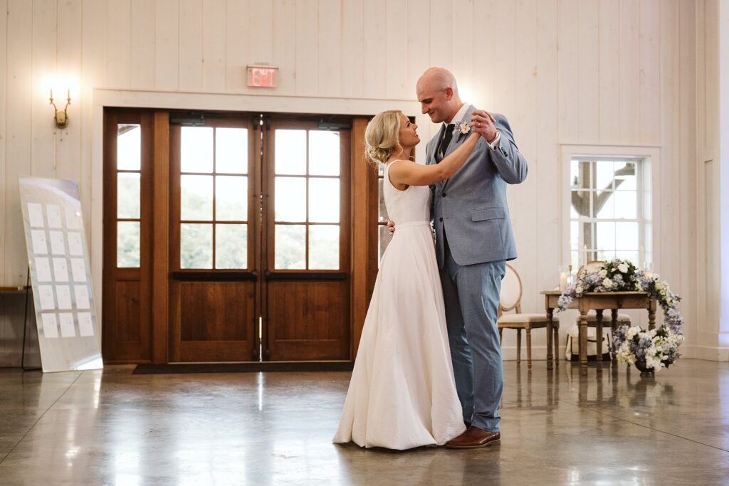 bride and groom dancing during reception at The Grayson House