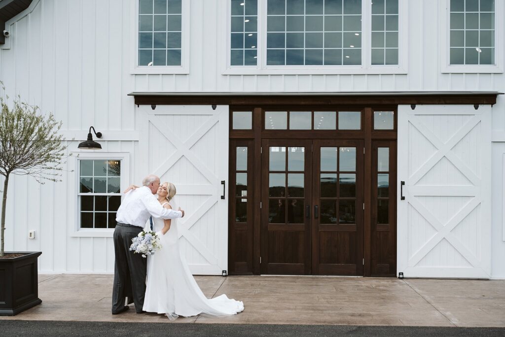 Grayson house wedding bride greeting her father