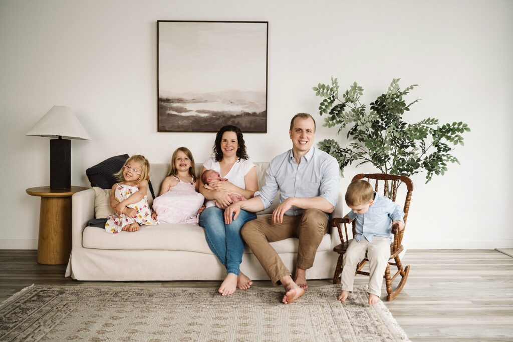 family portrait captured during newborn photoshoot