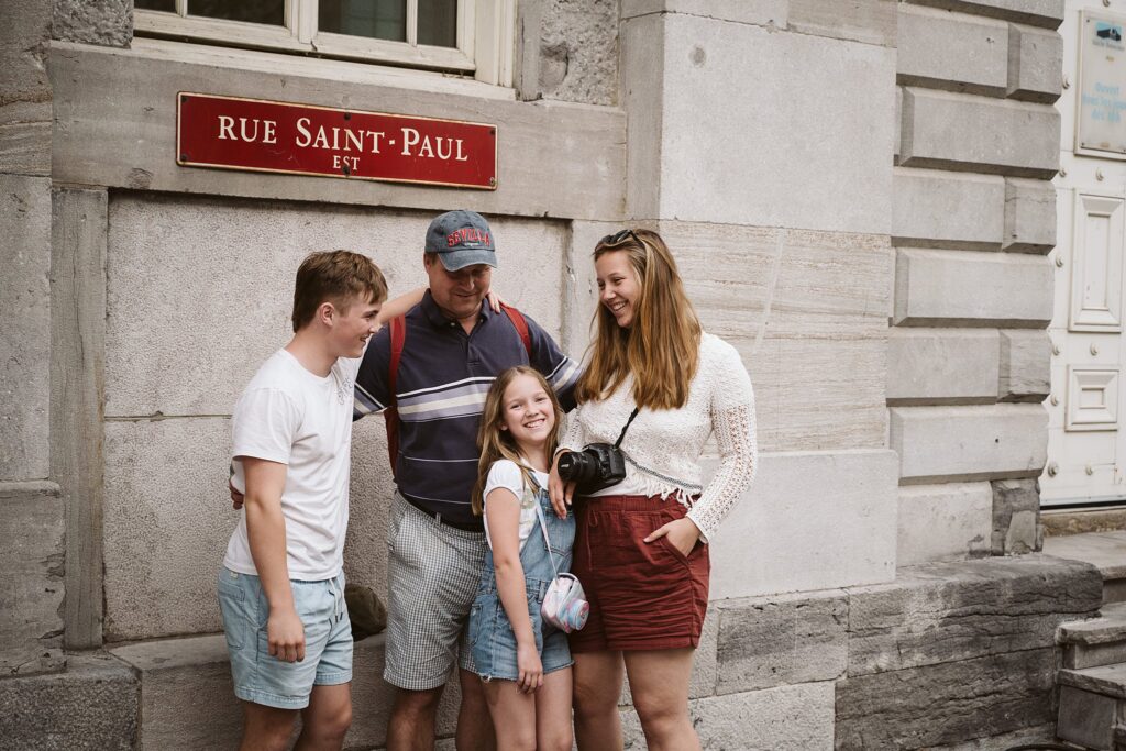 family photo in Montreal, Canada