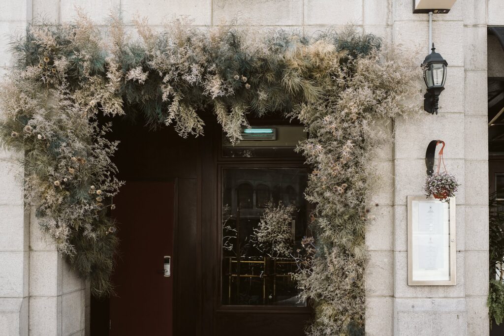 door with greens in Montreal, Canada