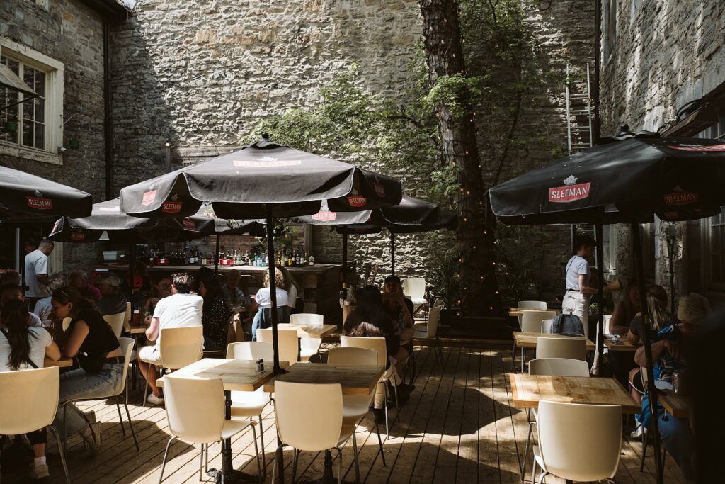 courtyard in Montreal Poutine Restaurant