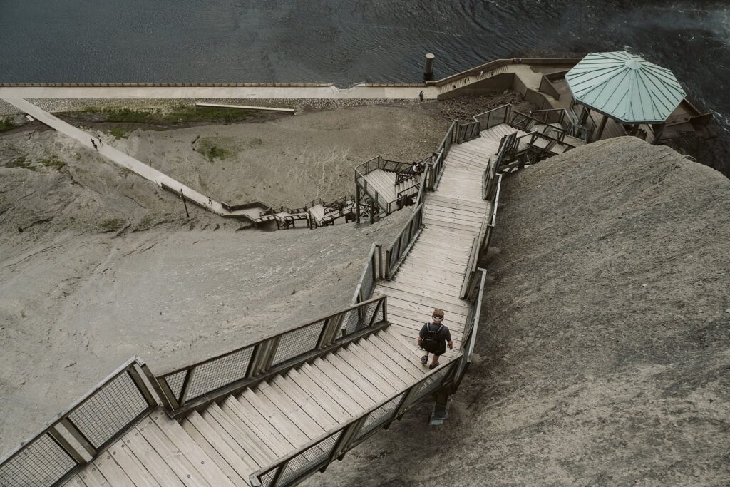 stairs at Montmorency falls, Quebec Canada