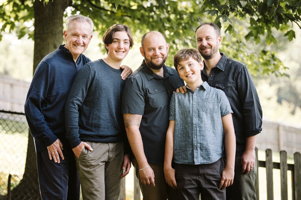 all the guys at extended family portrait session