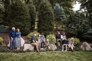 extended family portrait captured in family's backyard