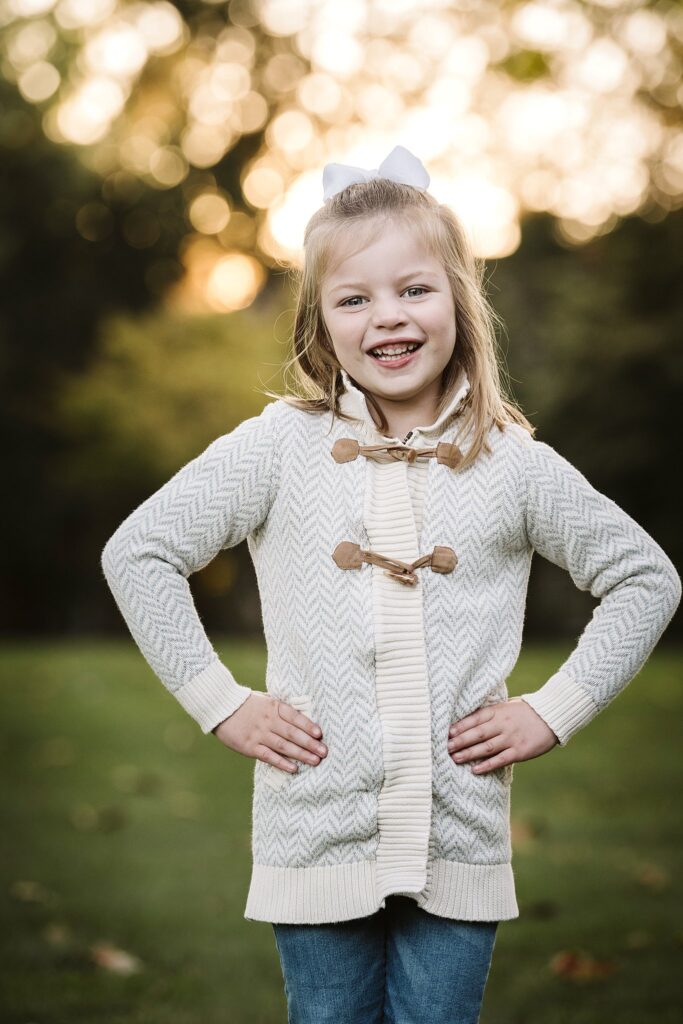 portrait of a young girl at sunset