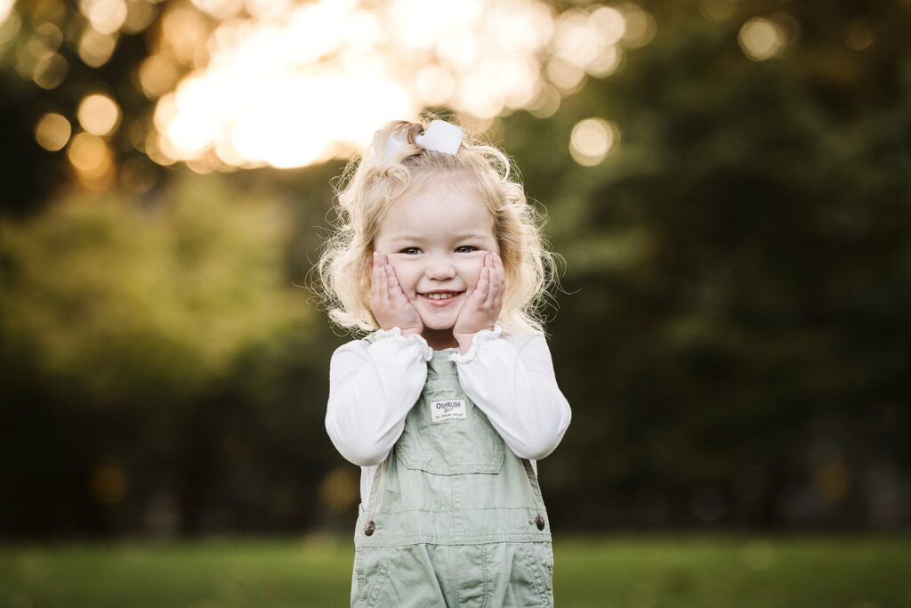 portrait of a young girl at sunset