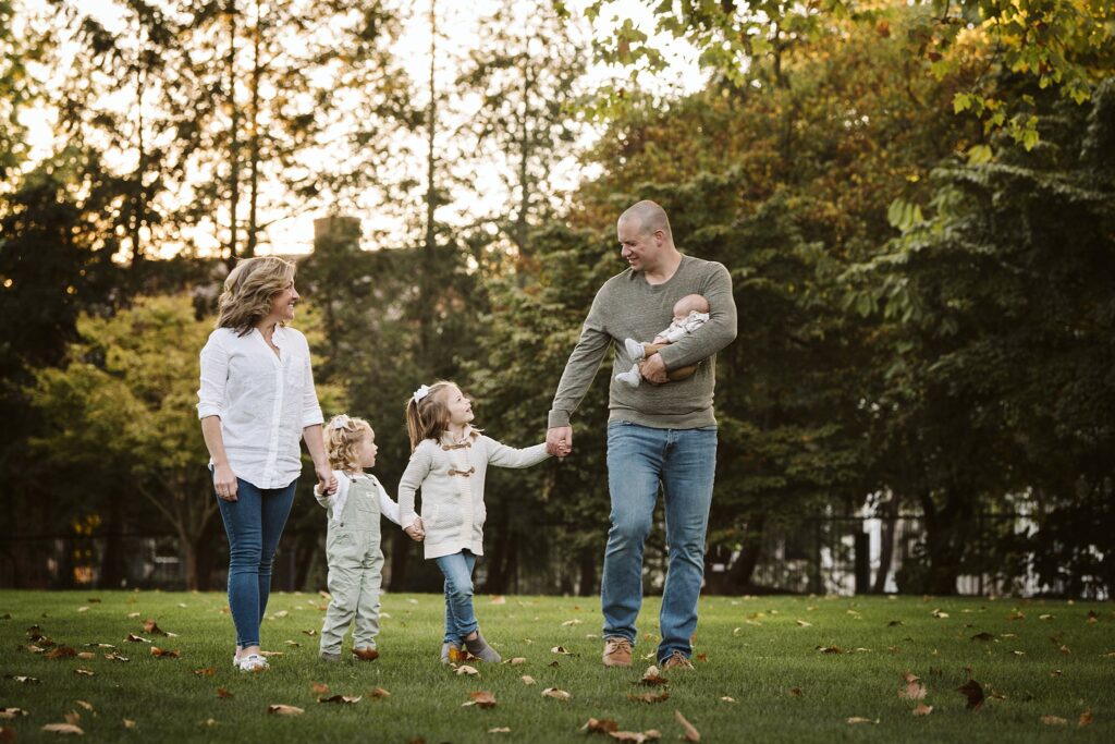 family of five fall portrait