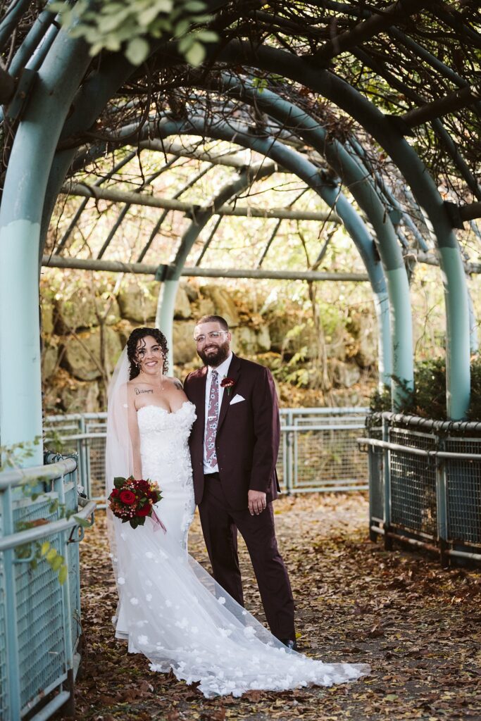 Bride and Groom on Wedding Day at West End Overlook, Pittsburgh