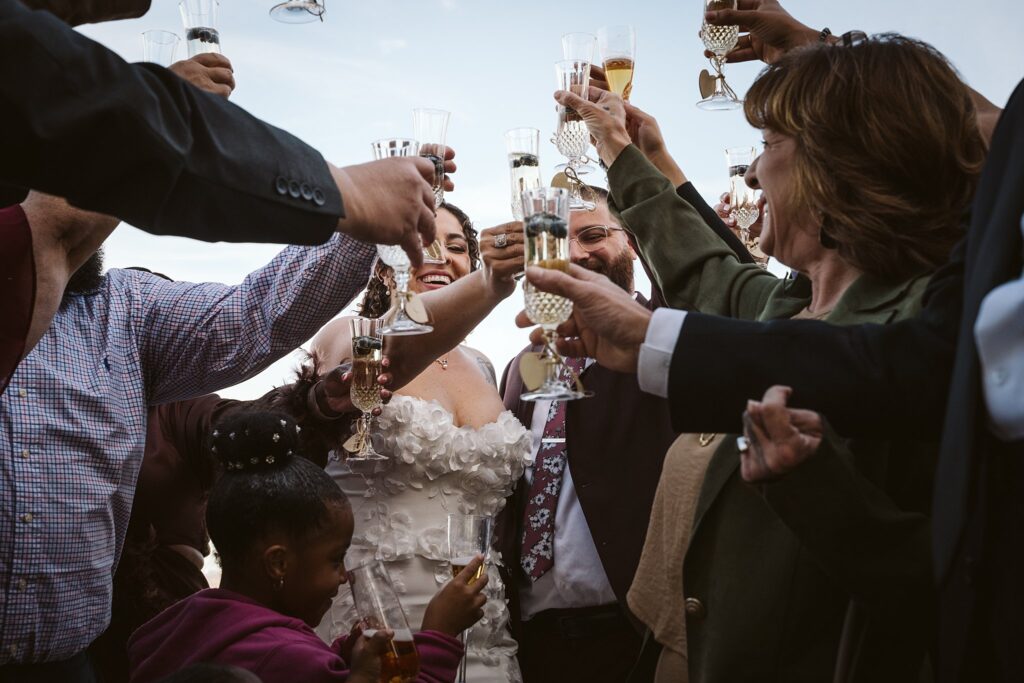 Toast on Wedding Day at West End Overlook, Pittsburgh