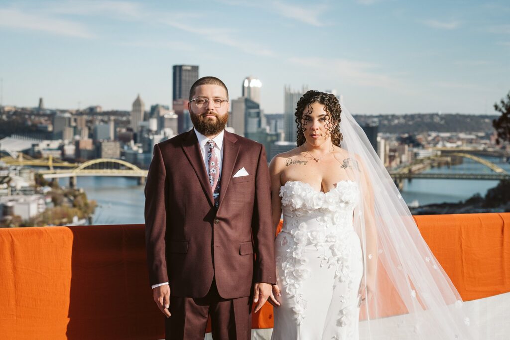 Husband and wife from West End Overlook Wedding