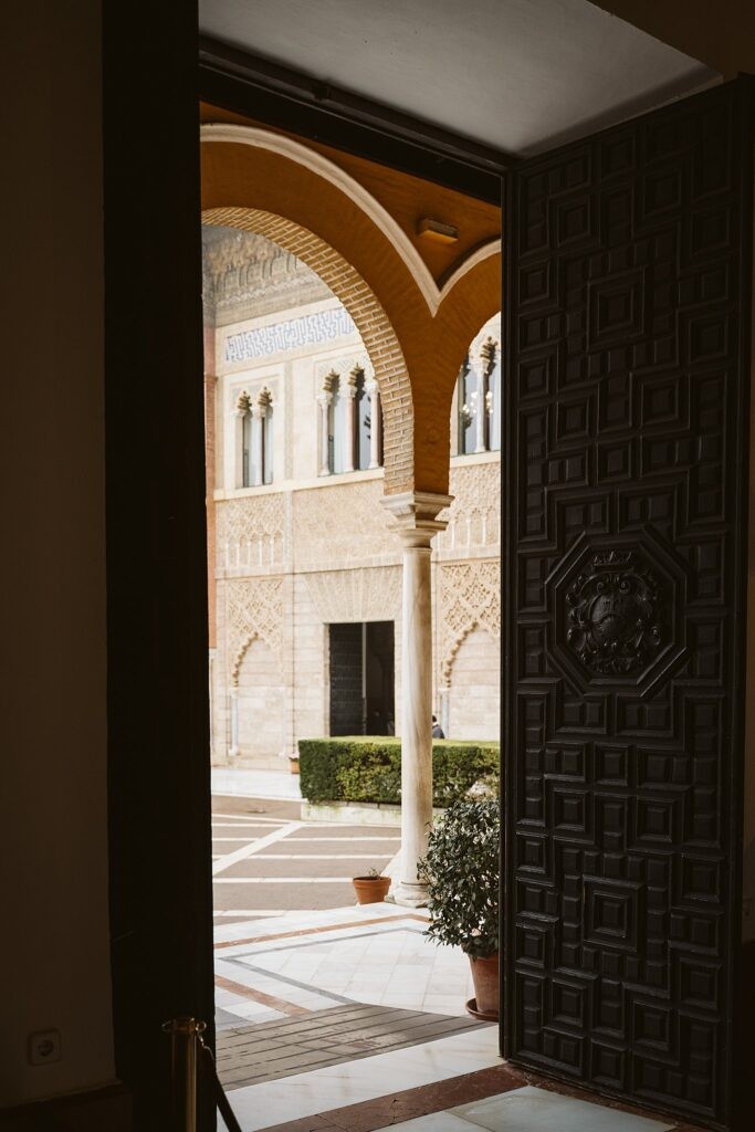 doorway in Royal Alcazar in Seville, Spain