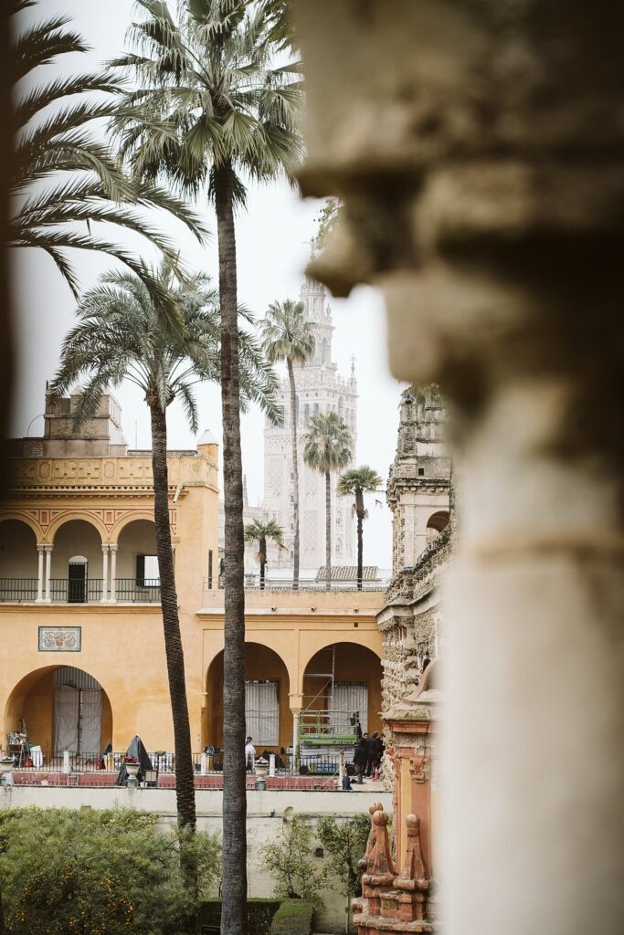 view of gardens, Royal Alcazar, Seville, Spain