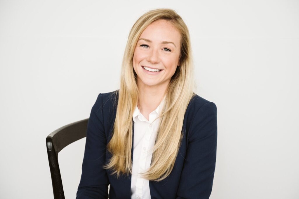 personal branding headshot captured in white studio with natural light