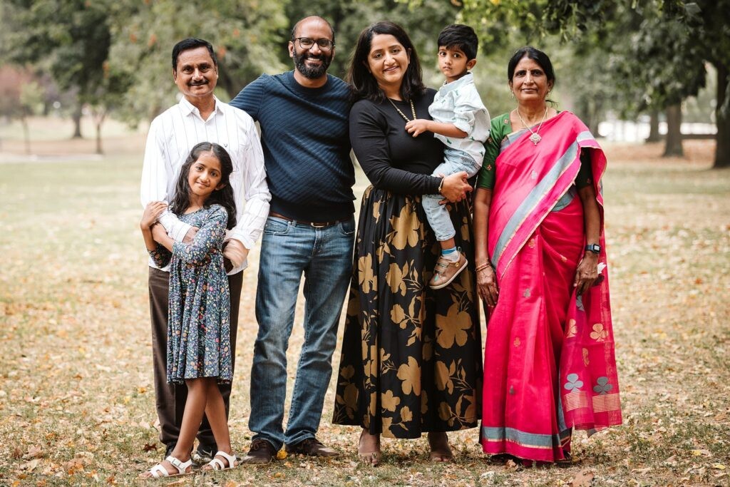 extended family together for a family photo