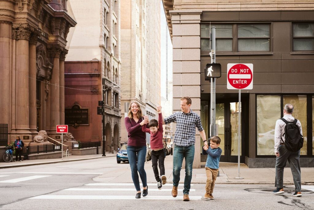 family walking together, lifestyle photoshoot, Pittsburgh, PA