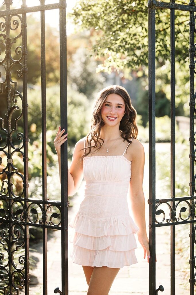 senior girl at Mellon park during golden hour