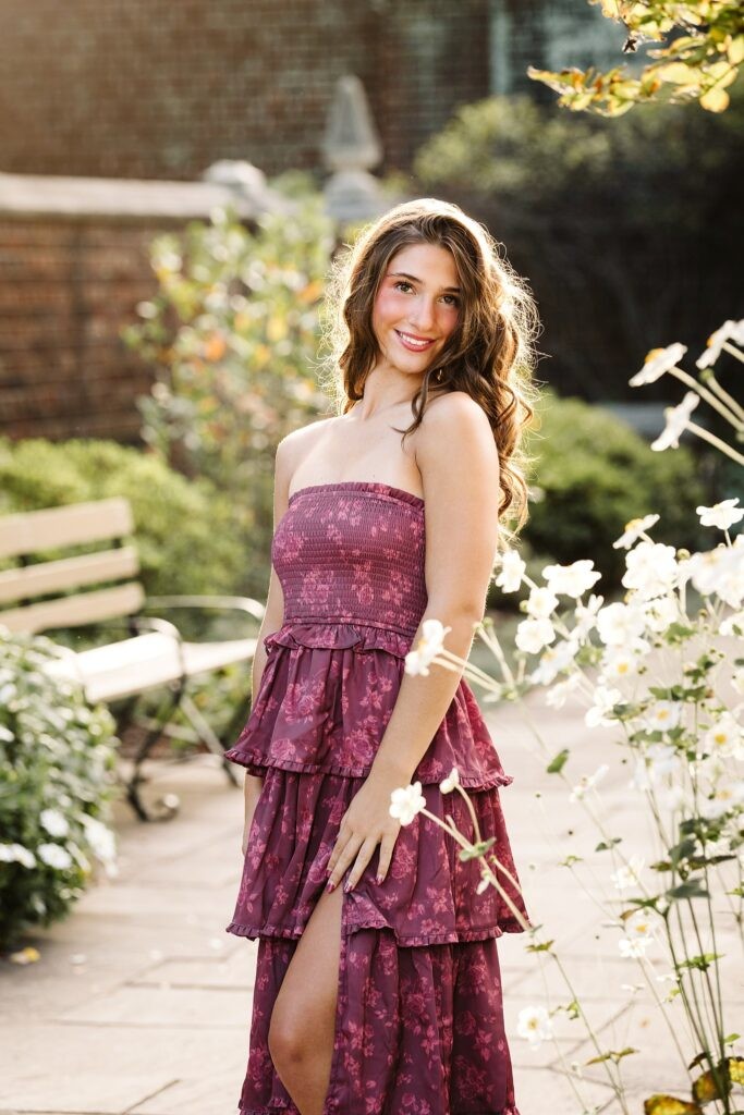 senior girl at Mellon park during golden hour