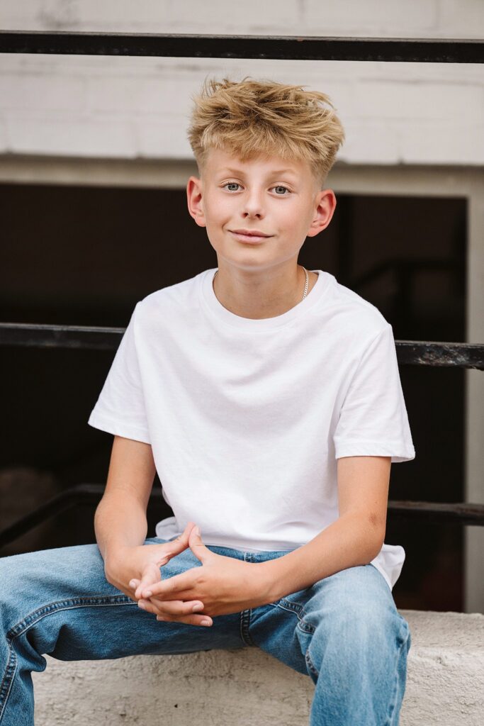 individual portrait of child from family session in Mt. Lebanon, PA