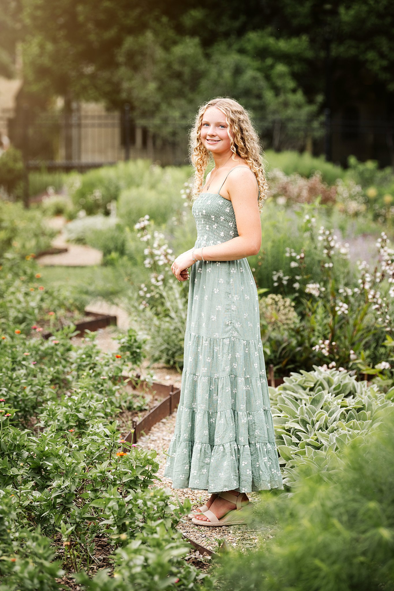 senior girl in flower garden
