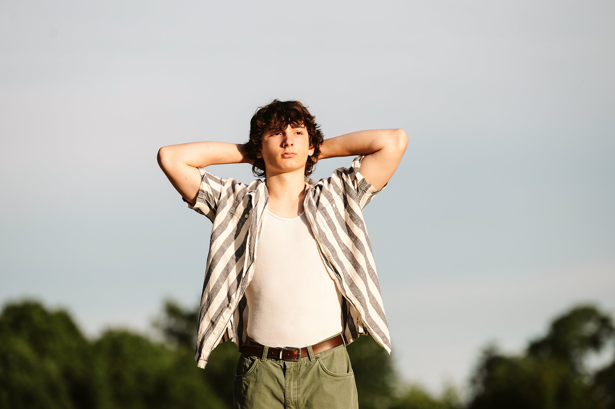senior portrait at golden hour