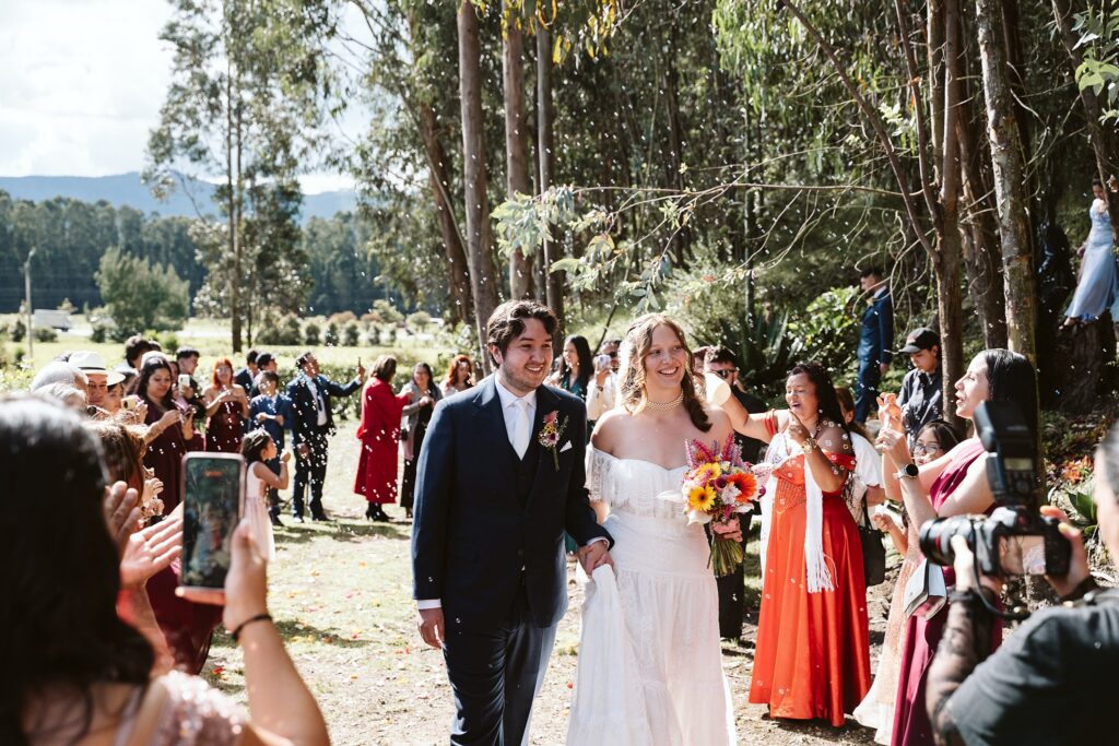 receiving line at Colombian wedding