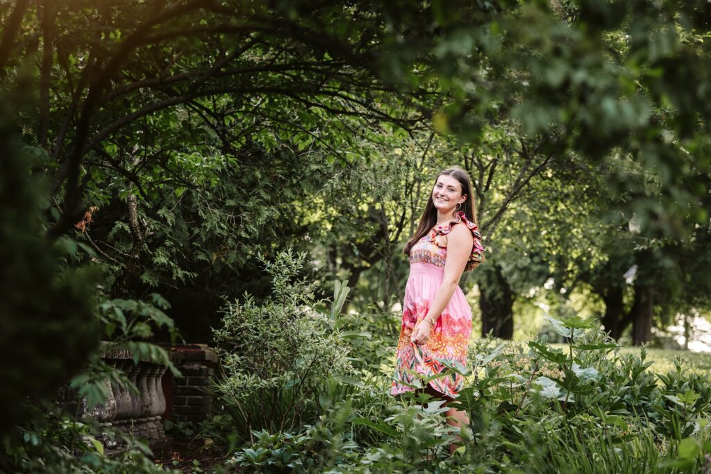 senior girl at Mellon Park